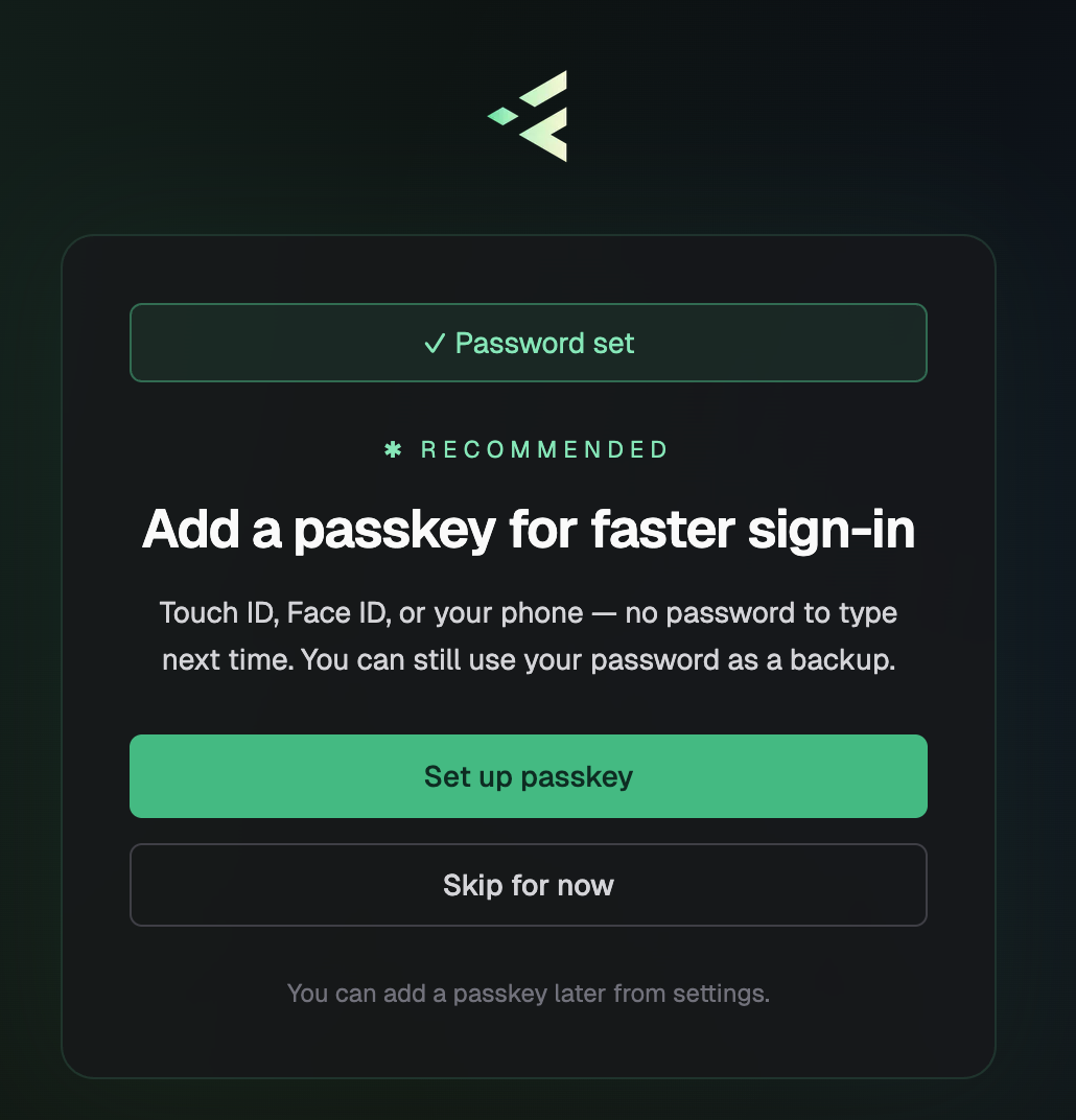 Add a passkey for faster sign-in