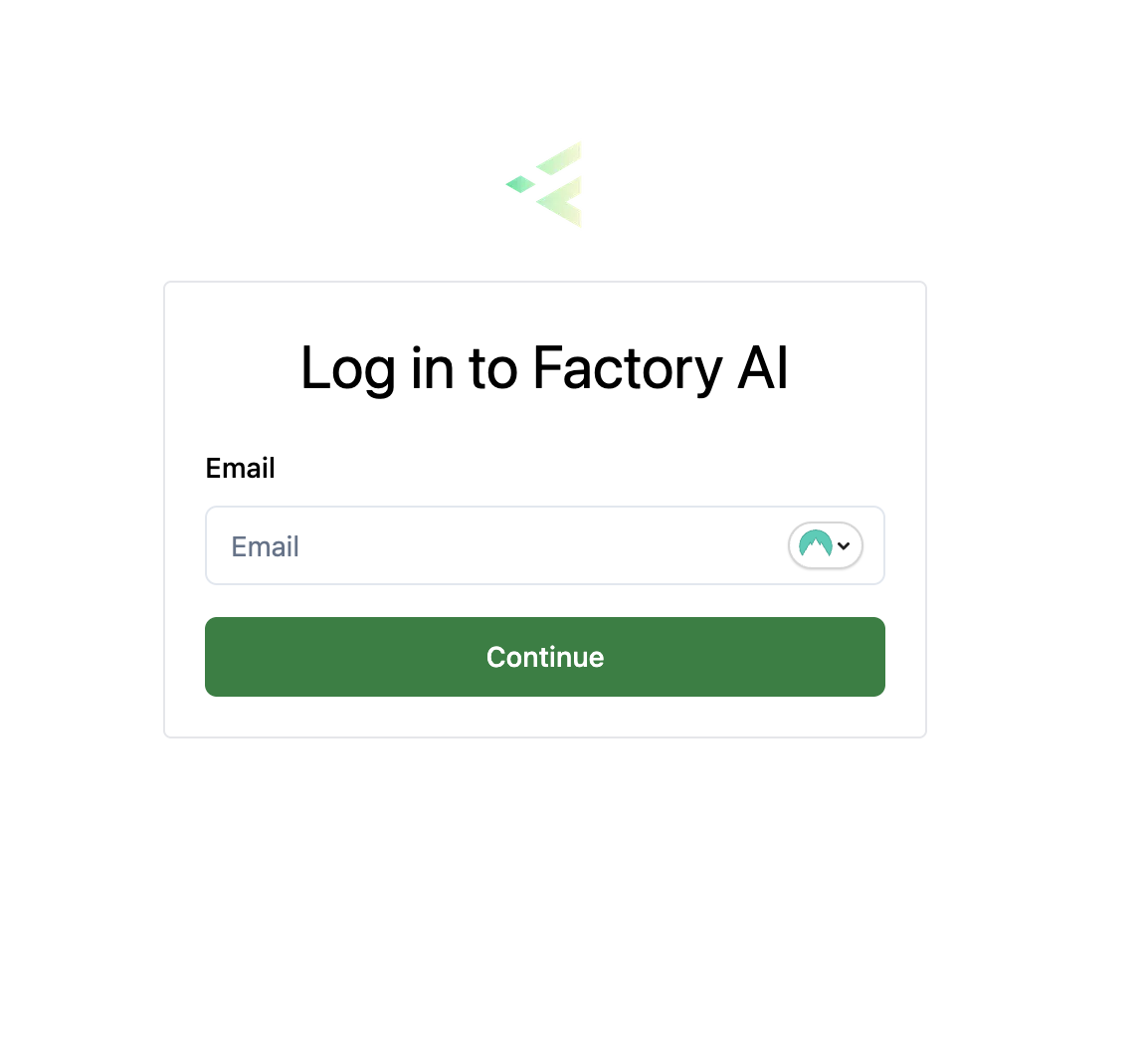 Login Page Email Step